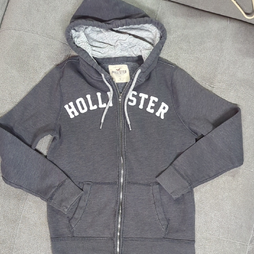 Hollister Charcoal Zip-Up Hoodie